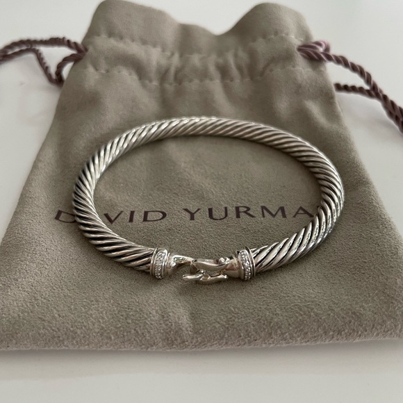 David Yurman Buckle Classic Cable Bracelet 5mm w Diamonds - Picture 3 of 6